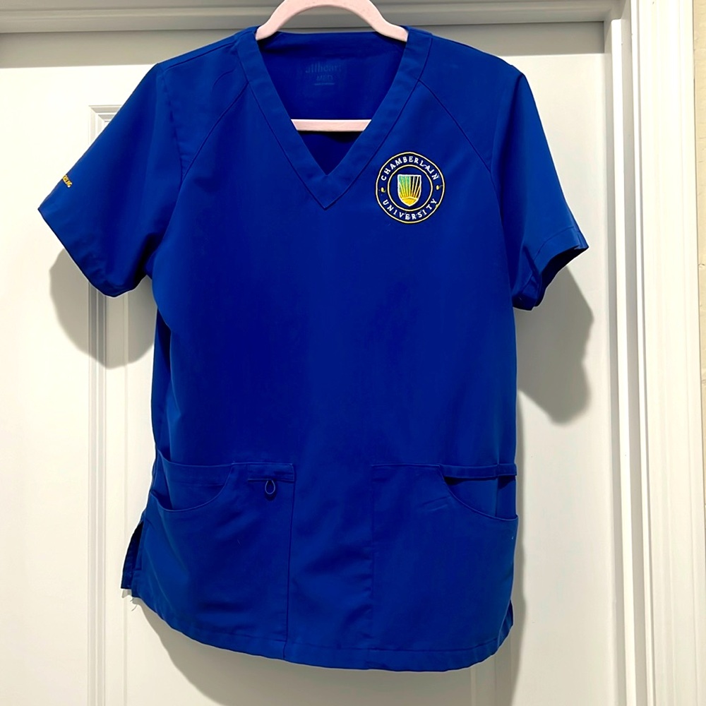 Chamberlian nursing school scrub top and One scrub jacket